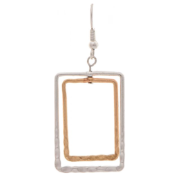 Rain: Two Tone Square in Square Earring