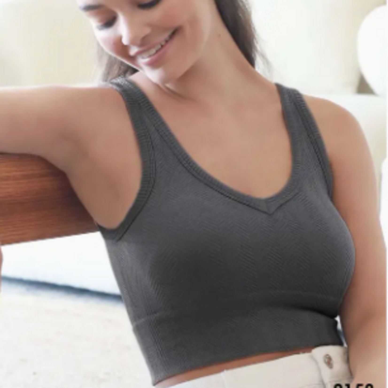 NIKIBIKI NikiBiki Herringbone Crop Top