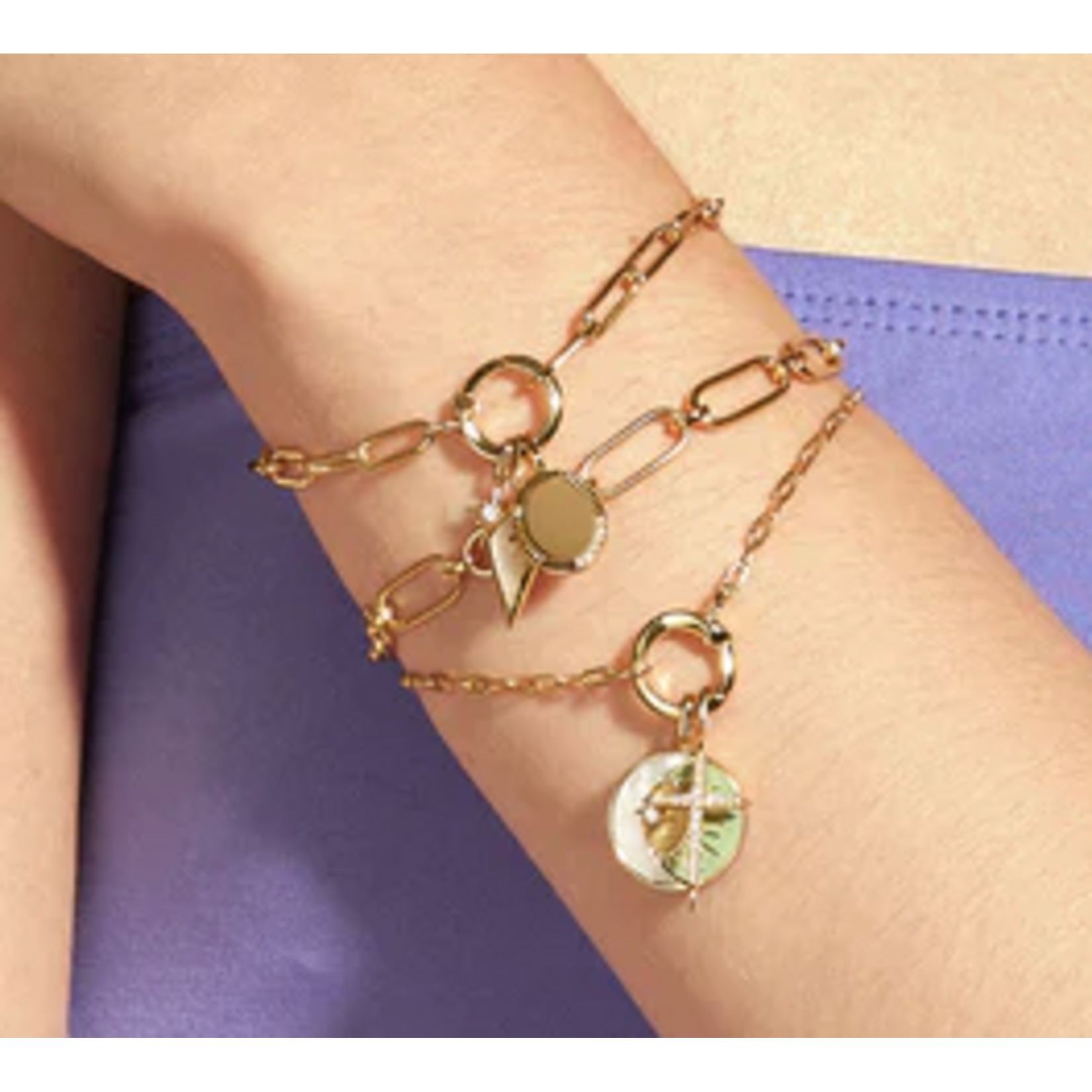 Ania Haie Ania Haie Pop Charms Mini Link Charm Chain Connector Bracelet, gold