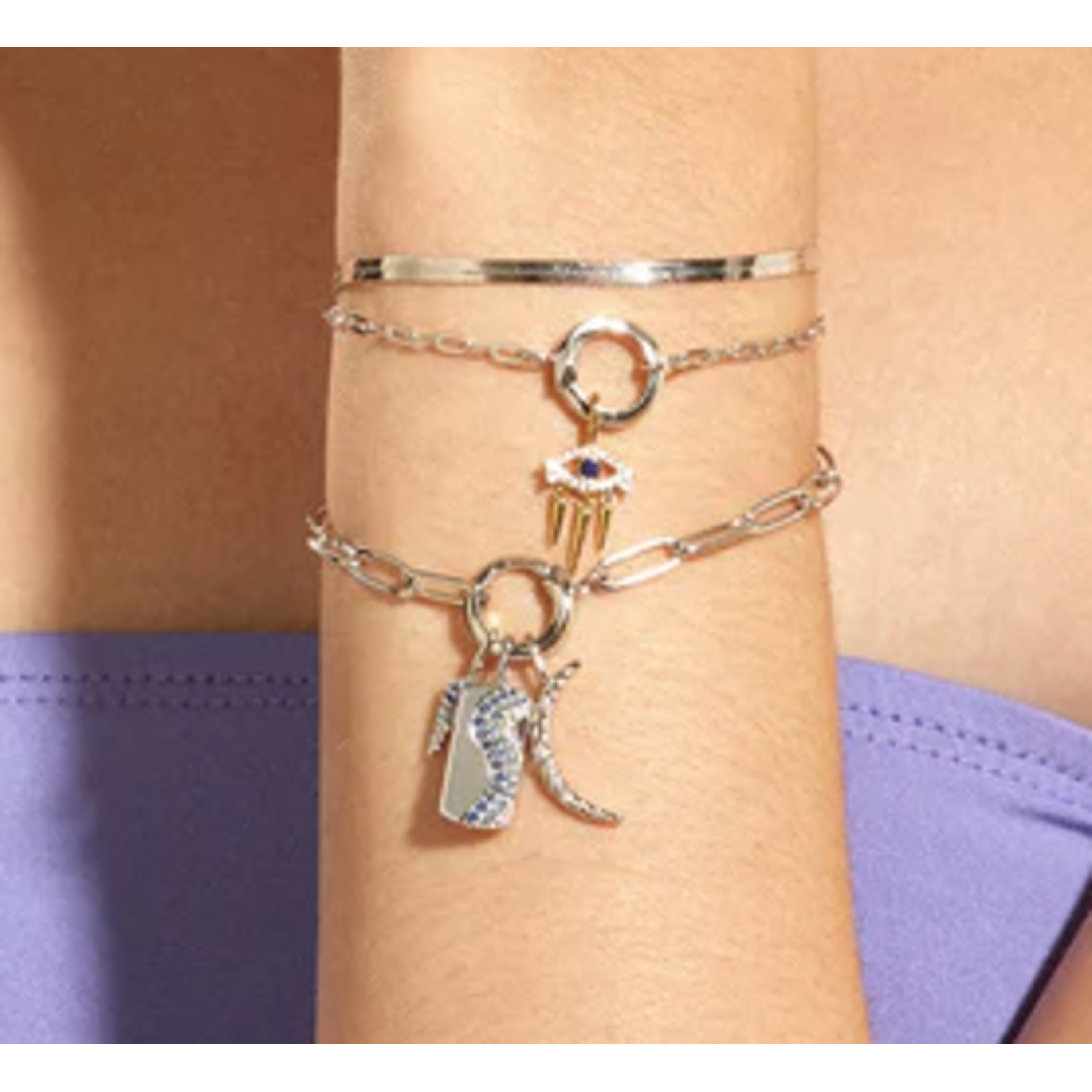 Ania Haie  Pop Charms Link Charm Chain Connector Bracelet, silver