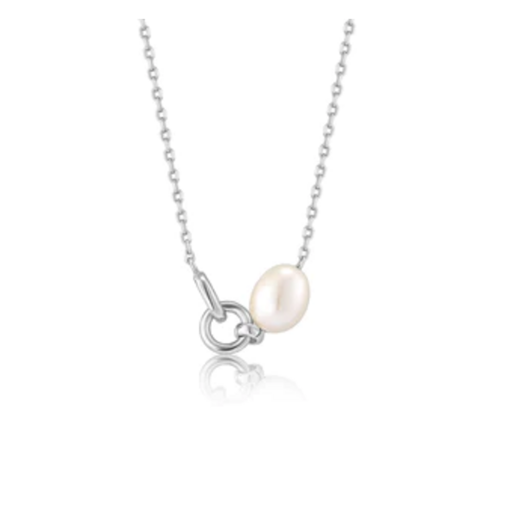 Ania Haie  Pearl Power Pearl Link Chain Necklace, silver