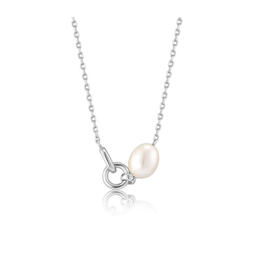 Ania Haie Ania Haie Pearl Power Pearl Link Chain Necklace, silver