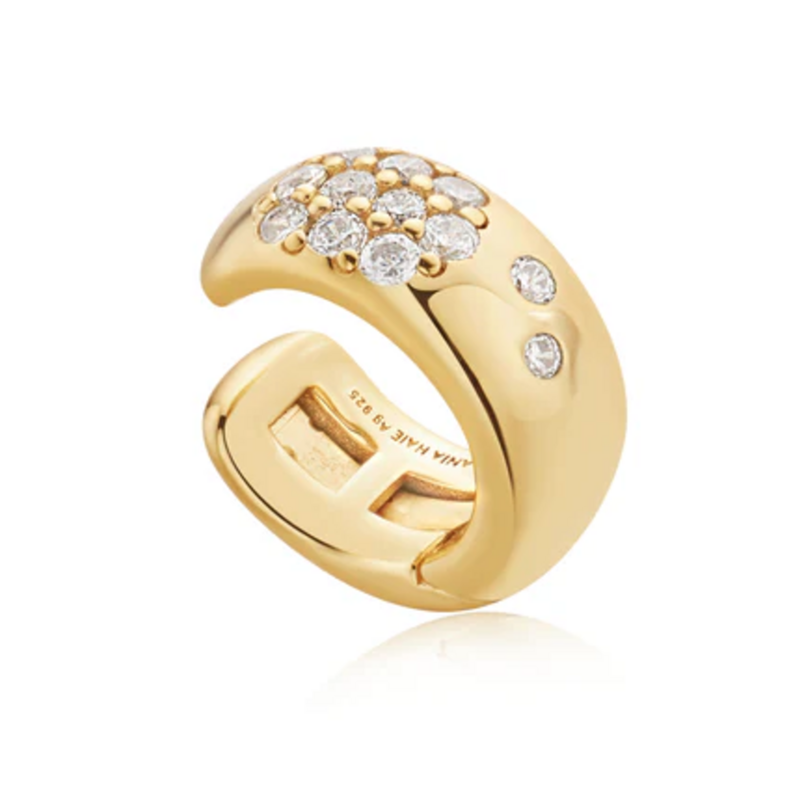 Ania Haie Ania Haie Modern Muse Wide Sparkle Ear Cuff, gold