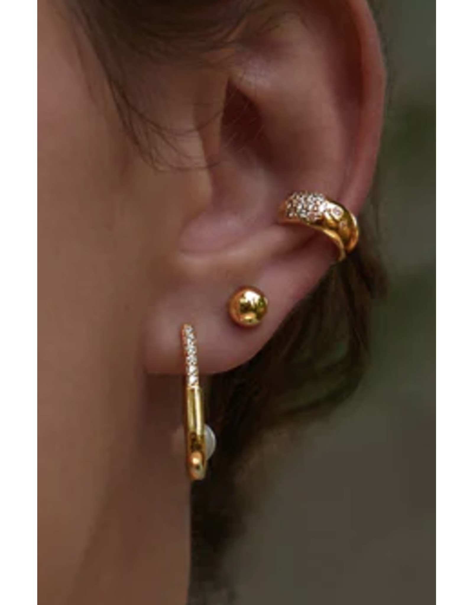 Ania Haie Ania Haie Modern Muse Wide Sparkle Ear Cuff, gold