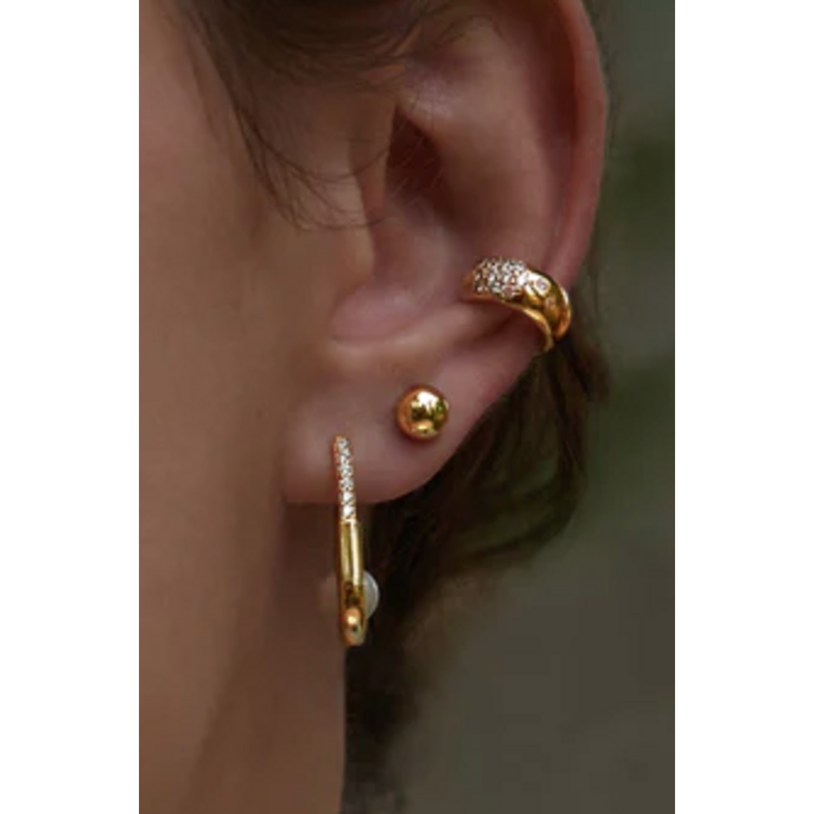 Ania Haie Ania Haie Modern Muse Wide Sparkle Ear Cuff, gold