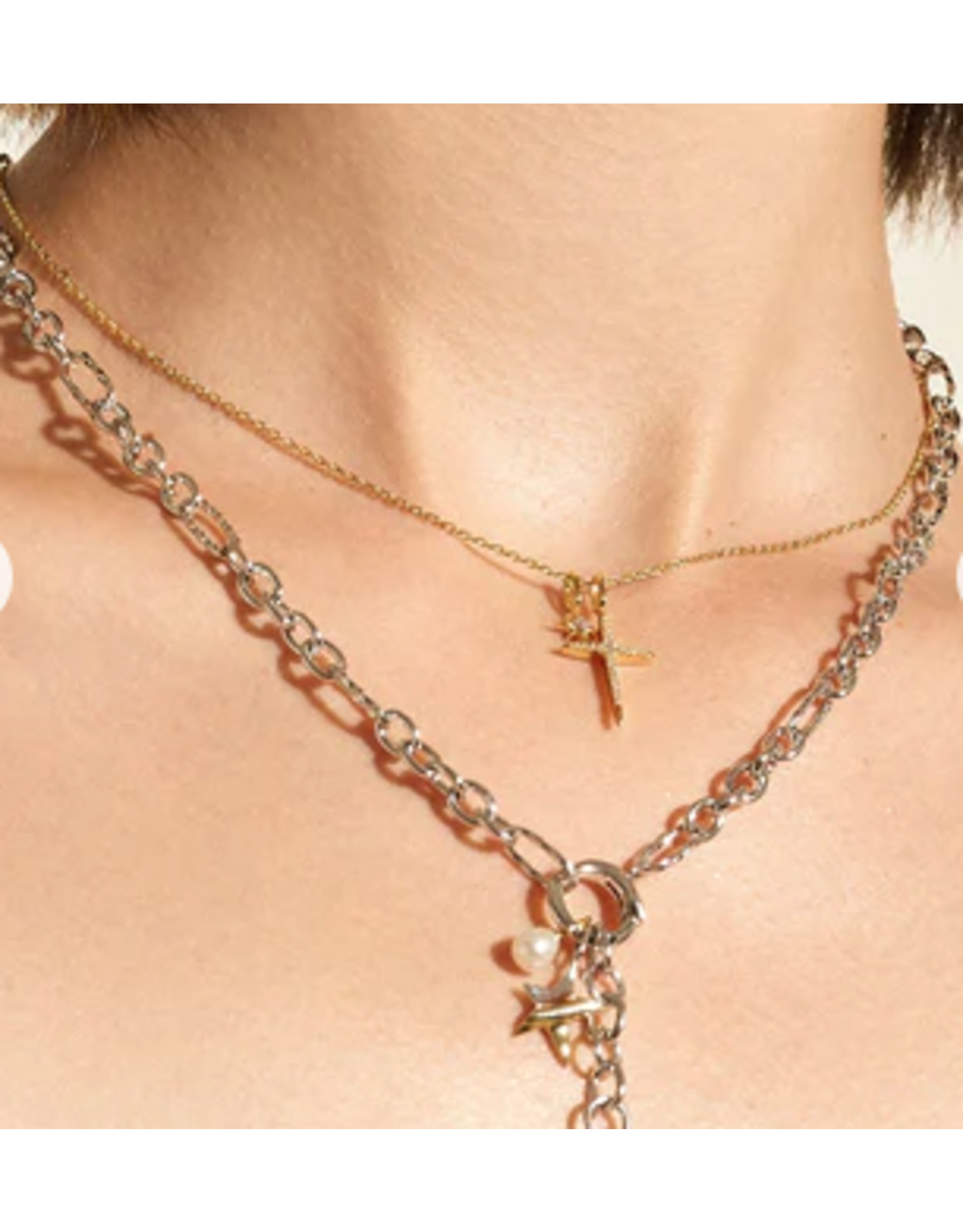 Ania Haie Ania Haie Pop Charms Mini Link Charm Chain Necklace, gold