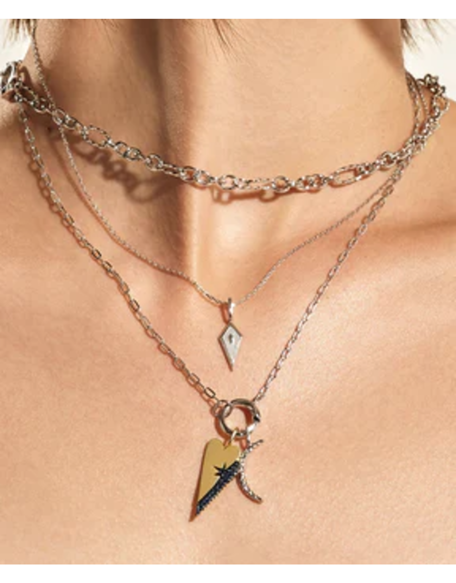 Ania Haie Ania Haie Pop Charms Mini Link Charm Chain Necklace, silver