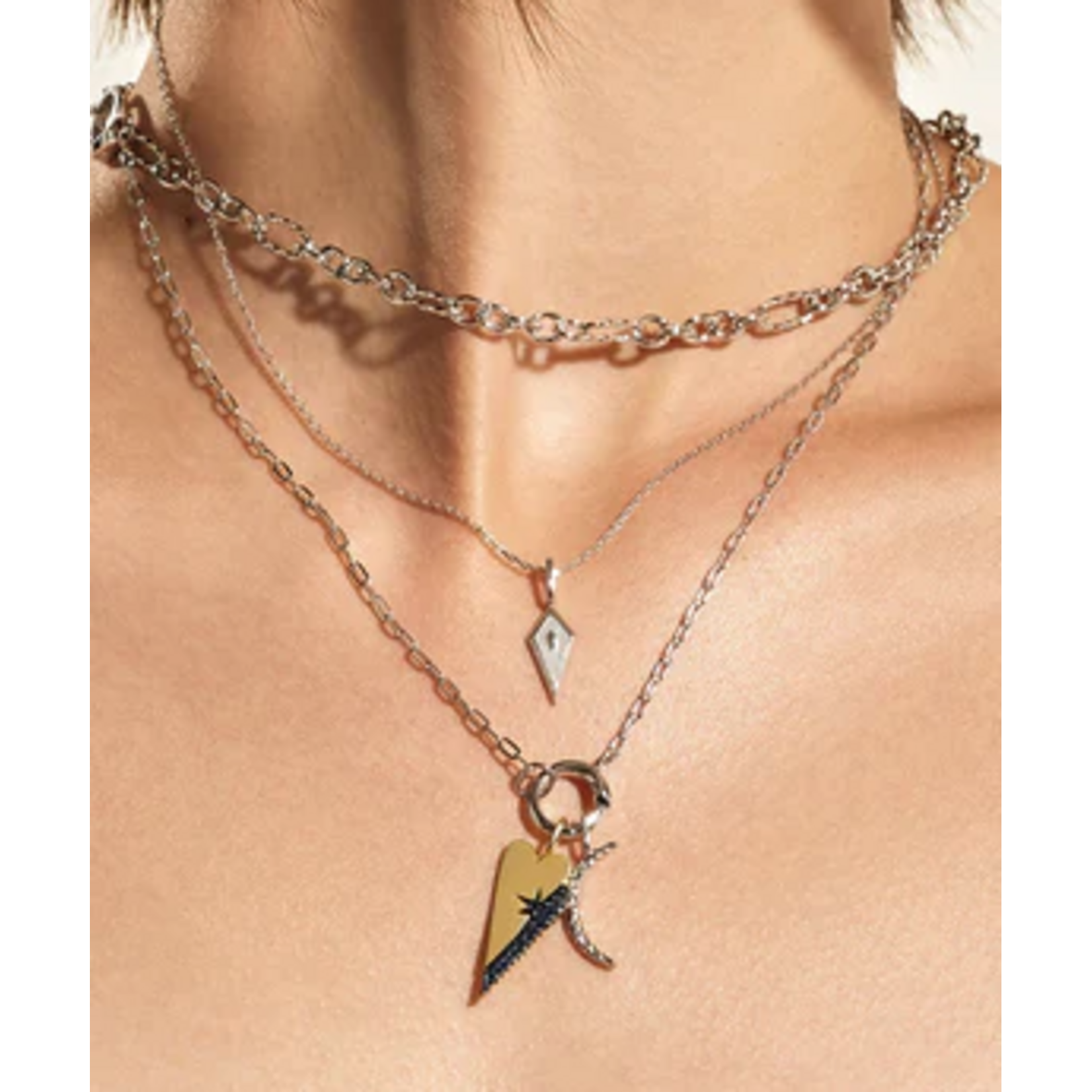 Ania Haie Ania Haie Pop Charms Mini Link Charm Chain Necklace, silver