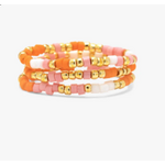 Mixed SB Gold Stretch Ring, set of 3, Warm Breeze, XS/S