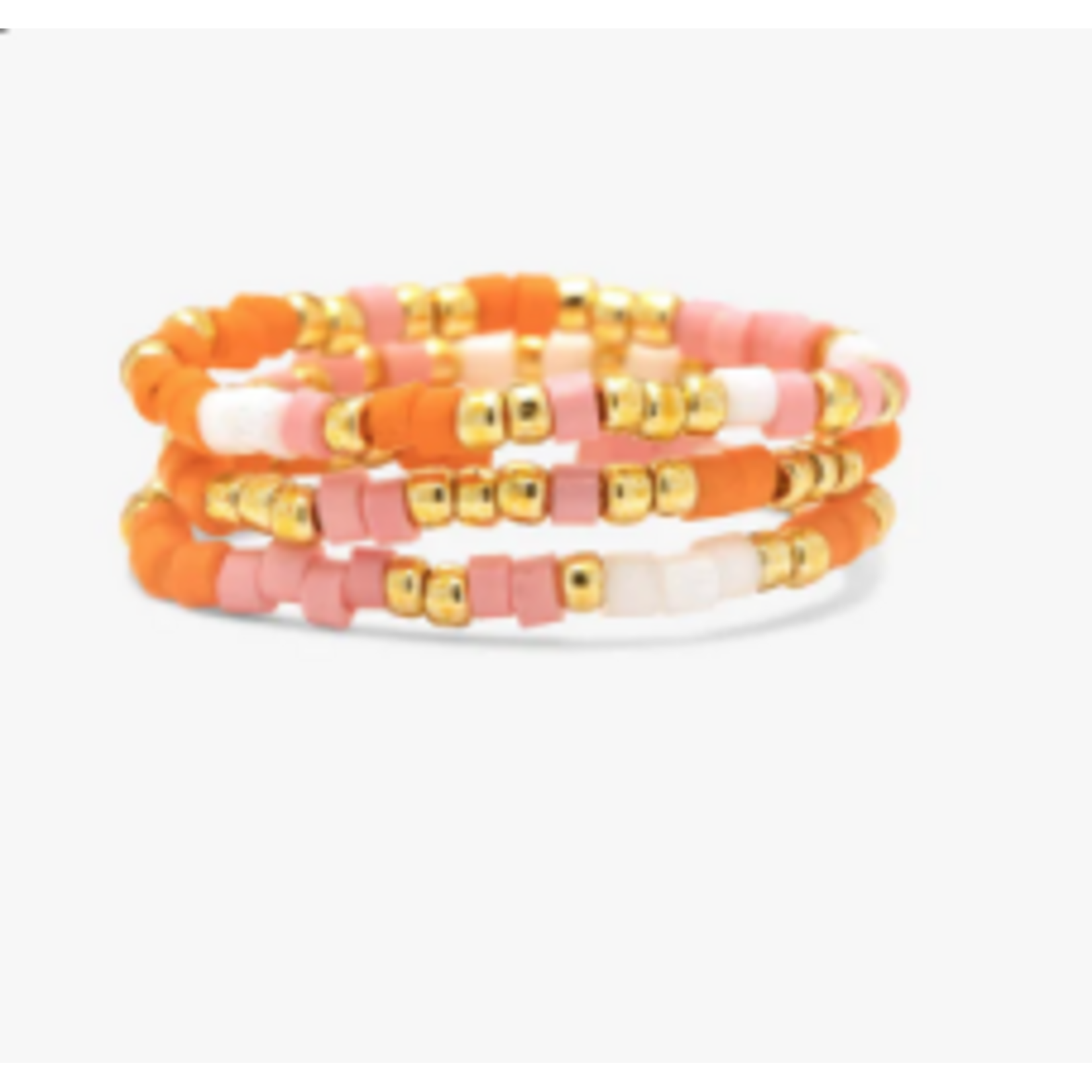 Mixed SB Gold Stretch Ring, set of 3, Warm Breeze, XS/S