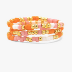 Pura Vida Mixed SB Gold Stretch Ring, set of 3, Warm Breeze, M/L