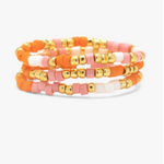 Pura Vida Mixed SB Gold Stretch Ring, set of 3, Warm Breeze, M/L