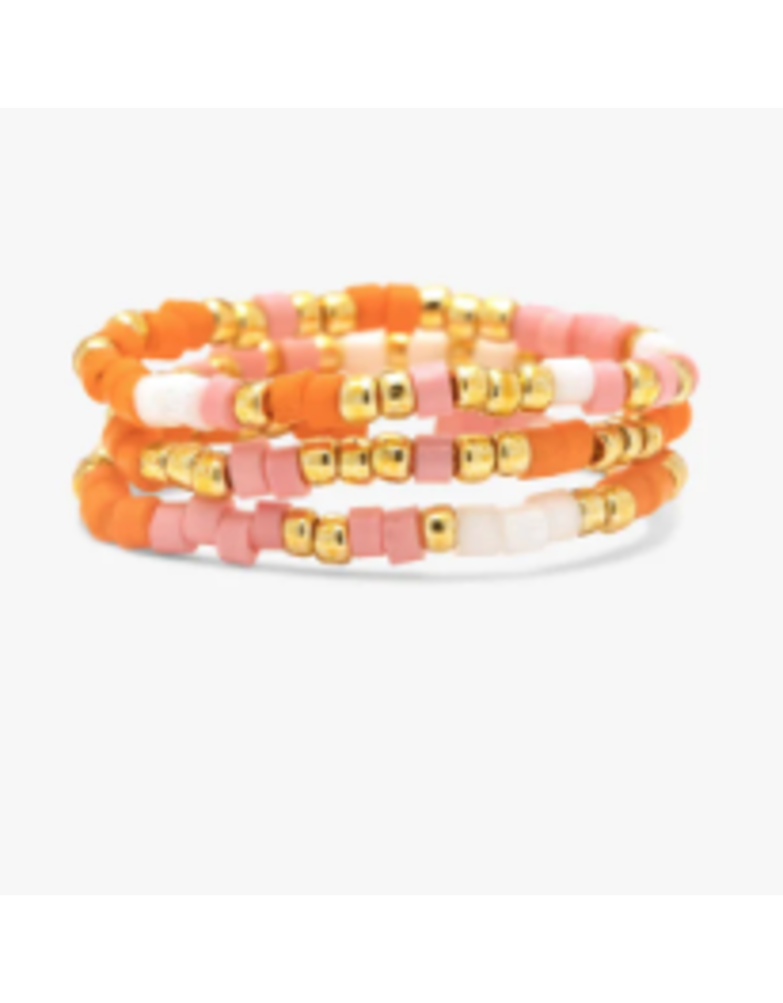Pura Vida Mixed SB Gold Stretch Ring, set of 3, Warm Breeze, M/L