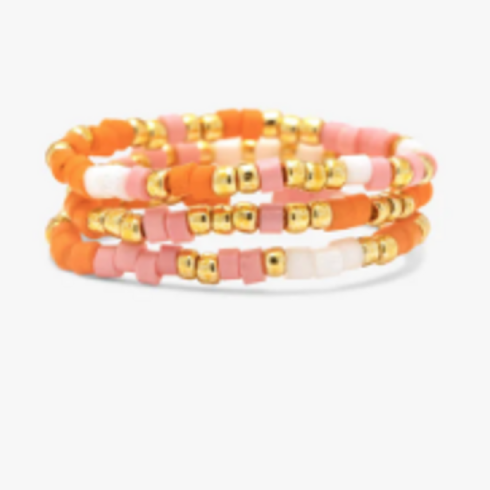 Pura Vida Mixed SB Gold Stretch Ring, set of 3, Warm Breeze, M/L