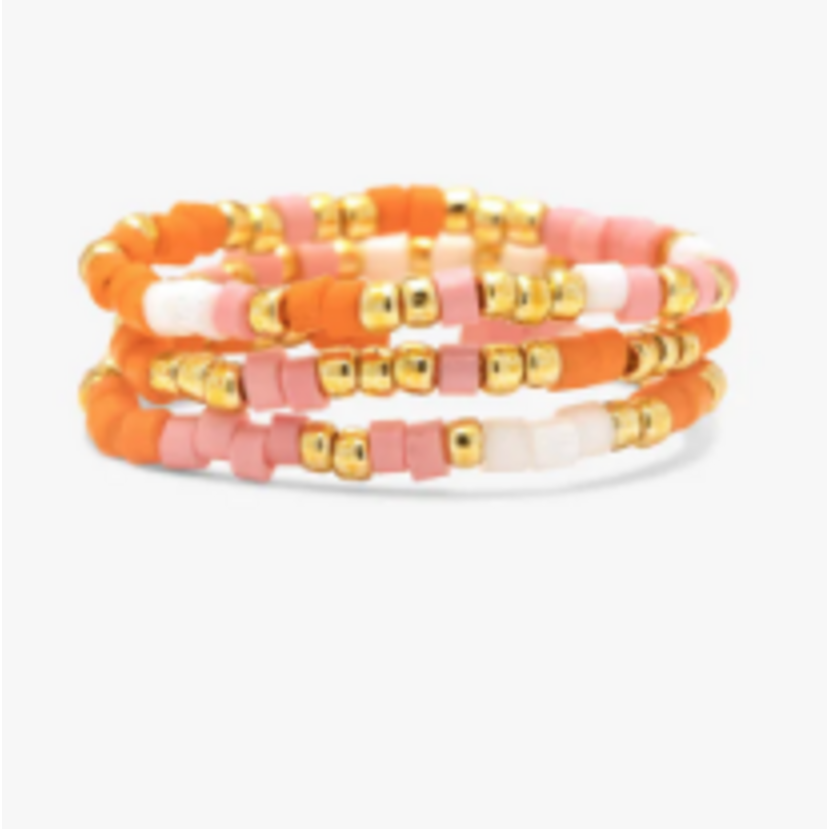 Pura Vida Mixed SB Gold Stretch Ring, set of 3, Warm Breeze, M/L