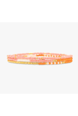 Pura Vida Mixed SB Gold Stretch Bracelet, Set of 3, Warm Breeze