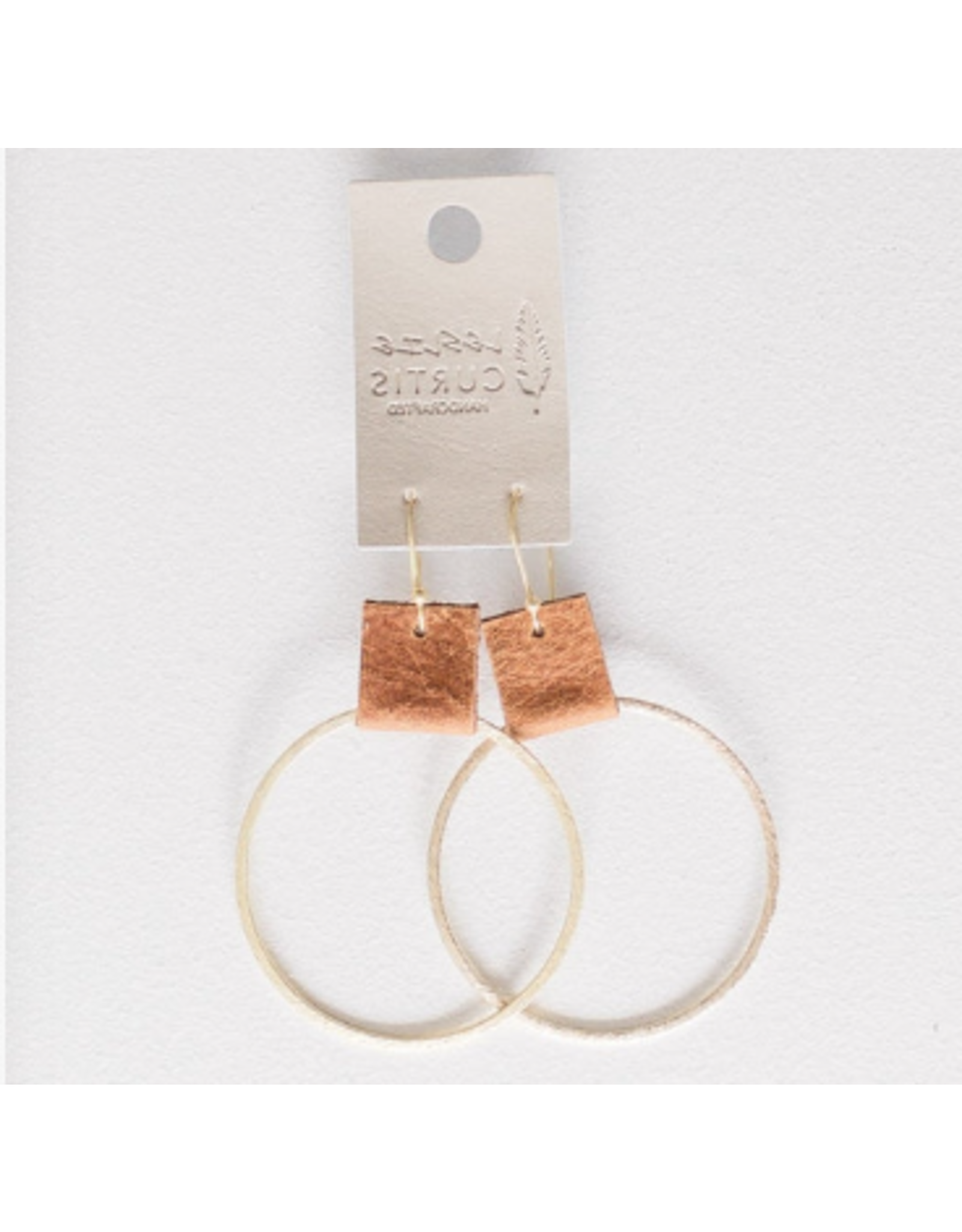 Leslie Curtis Jewelry Designs LC Laura Earrings, gold/leather