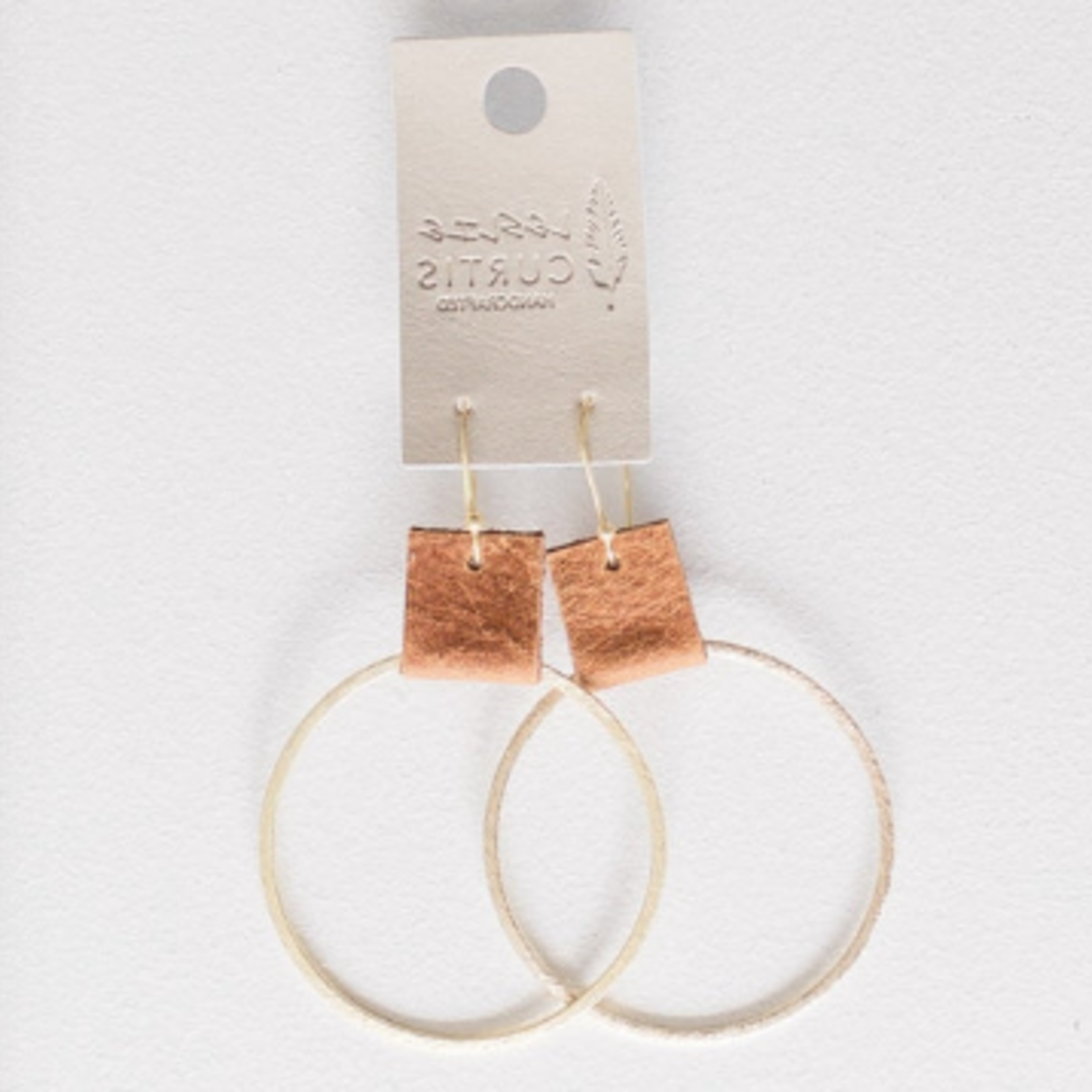 Leslie Curtis Jewelry Designs LC Laura Earrings, gold/leather