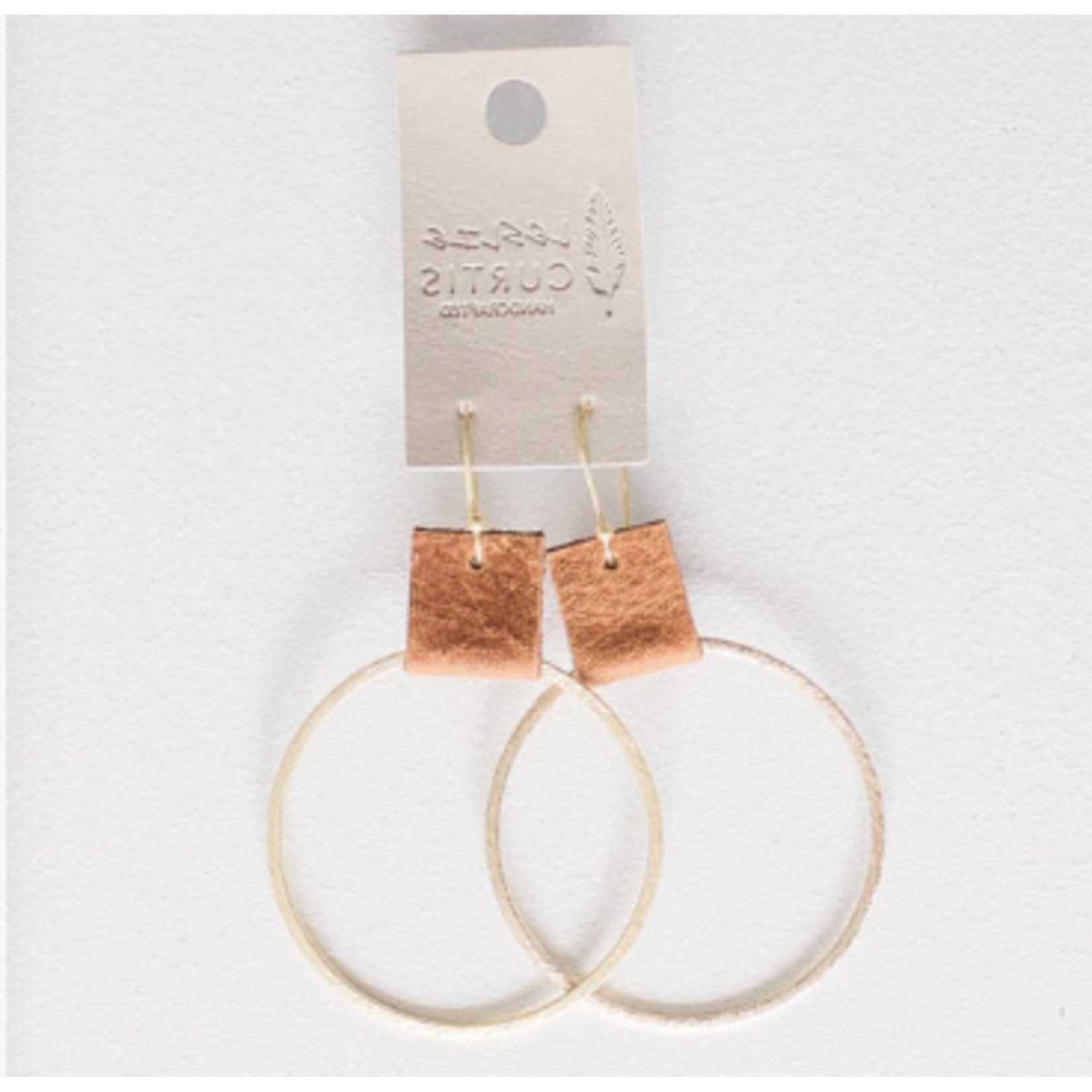 Leslie Curtis Jewelry Designs LC Laura Earrings, gold/leather