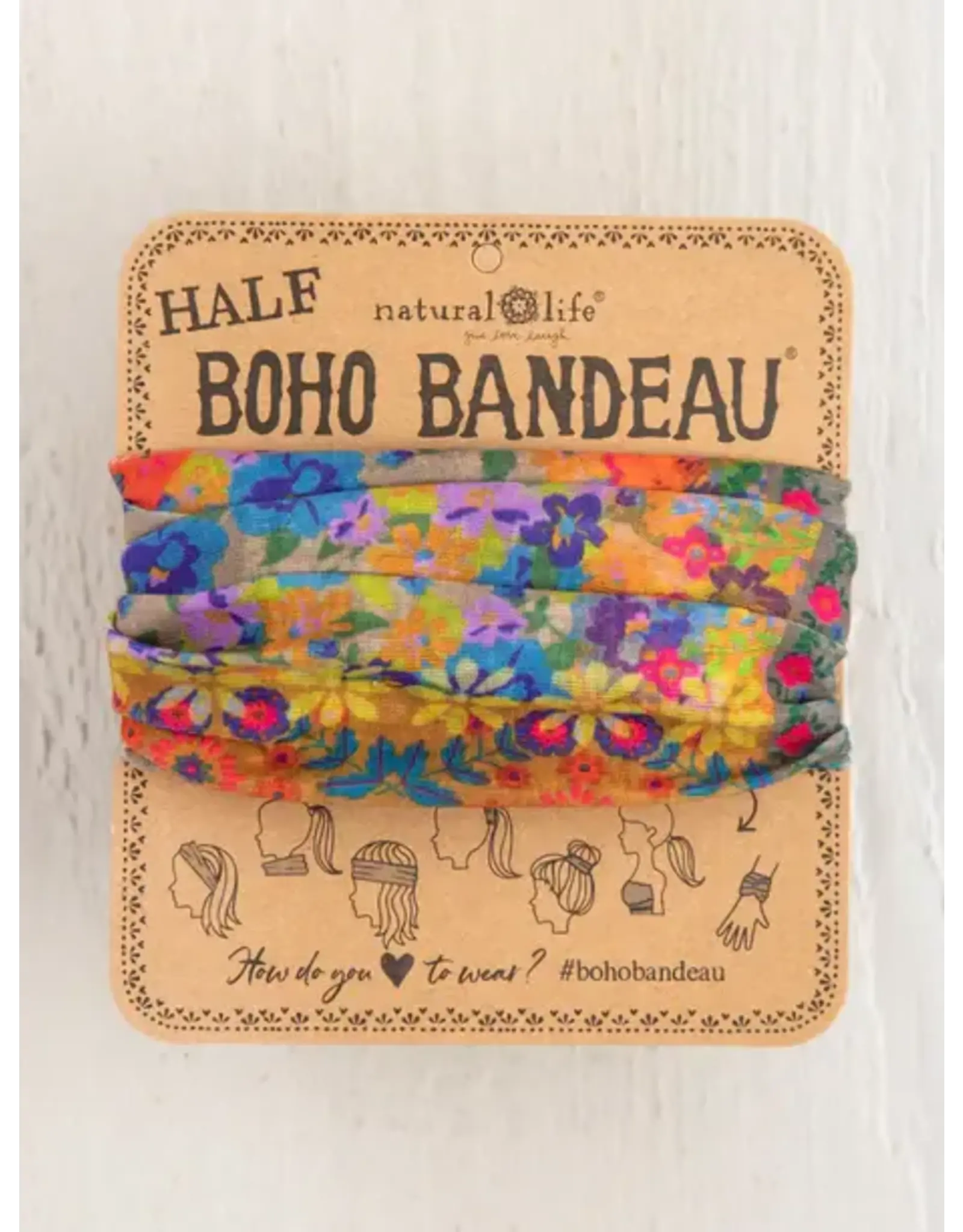 Natural LIfe Half Boho Bandeau, Folk Flower Patchwork