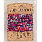 Natural Life Boho Bandeau Dark Red Pink Floral