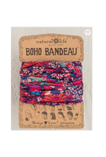 Natural LIfe Boho Bandeau Dark Red Pink Floral
