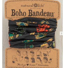 Natural LIfe Boho Bandeau, Charcoal Floral