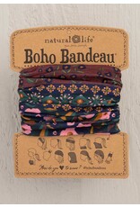 Natural LIfe Boho Bandeau, Wine Floral Border