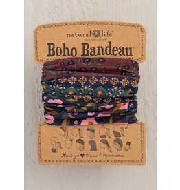 Natural LIfe Boho Bandeau, Wine Floral Border