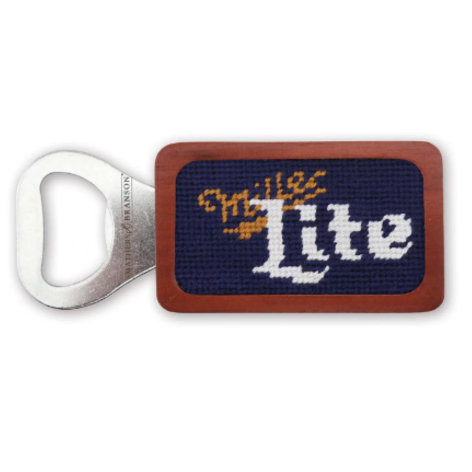 Smathers & Branson S&B Needlepoint Bottle Opener, Miller Lite