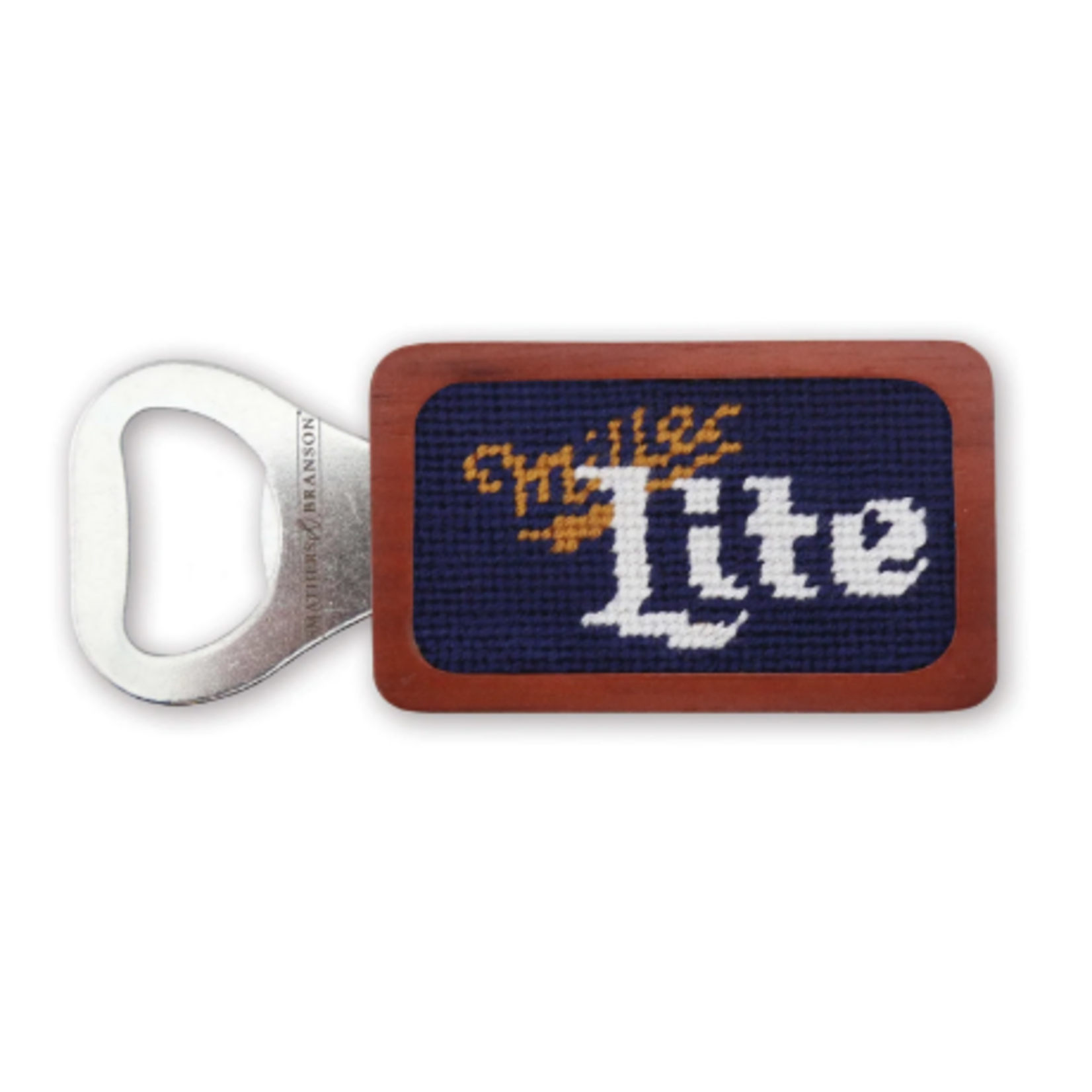 Smathers & Branson S&B Needlepoint Bottle Opener, Miller Lite