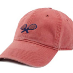 Smathers & Branson S&B Needlepoint Ball Hat, Crossed Racquets on Nantucket Red