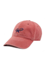 Smathers & Branson S&B Needlepoint Ball Hat, Crossed Racquets on Nantucket Red