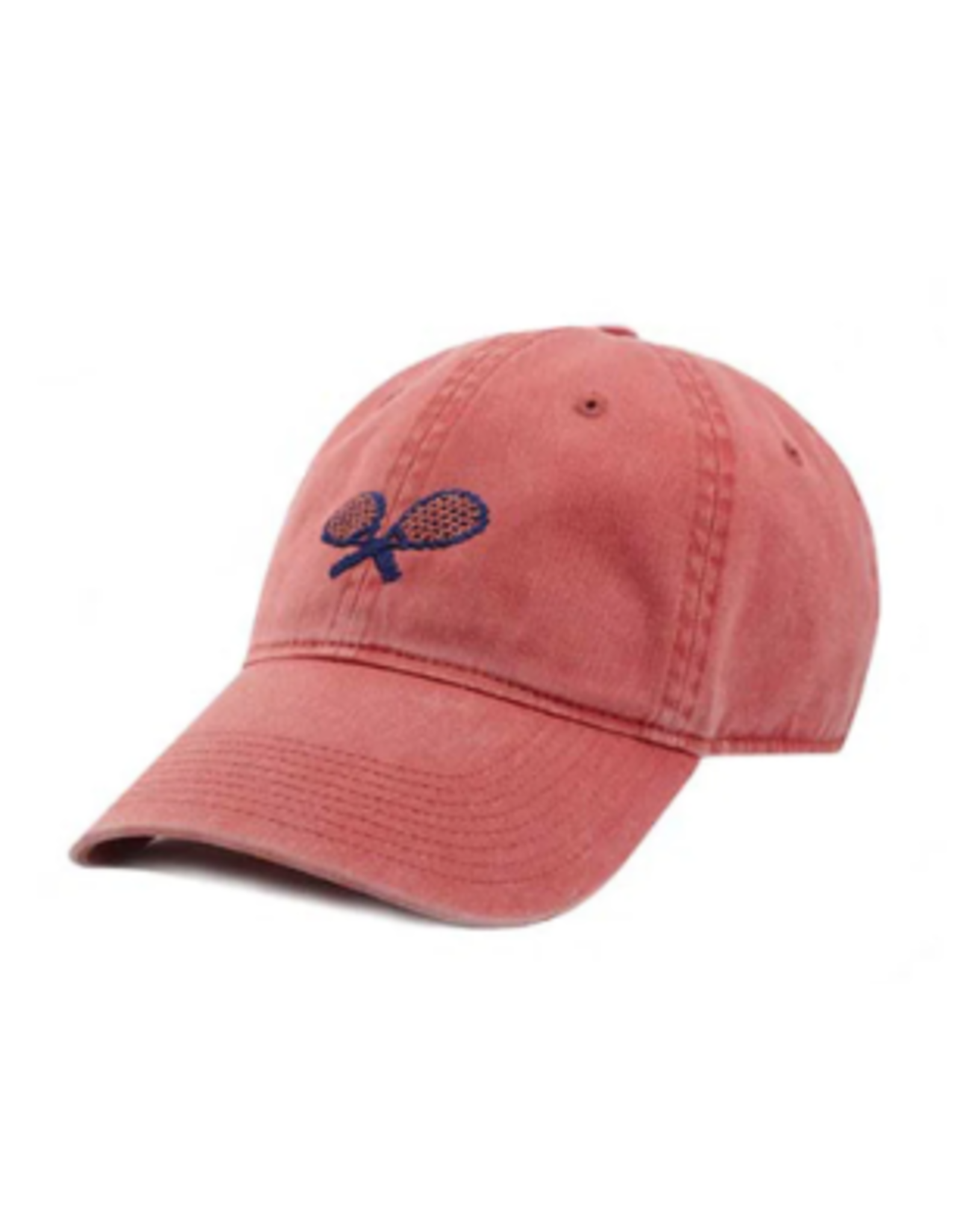 Smathers & Branson S&B Needlepoint Ball Hat, Crossed Racquets on Nantucket Red