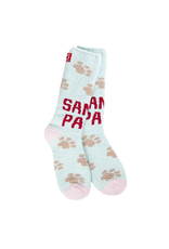 World's Softest Socks Holiday Christmas Cozy Crew Socks, Santa Paws
