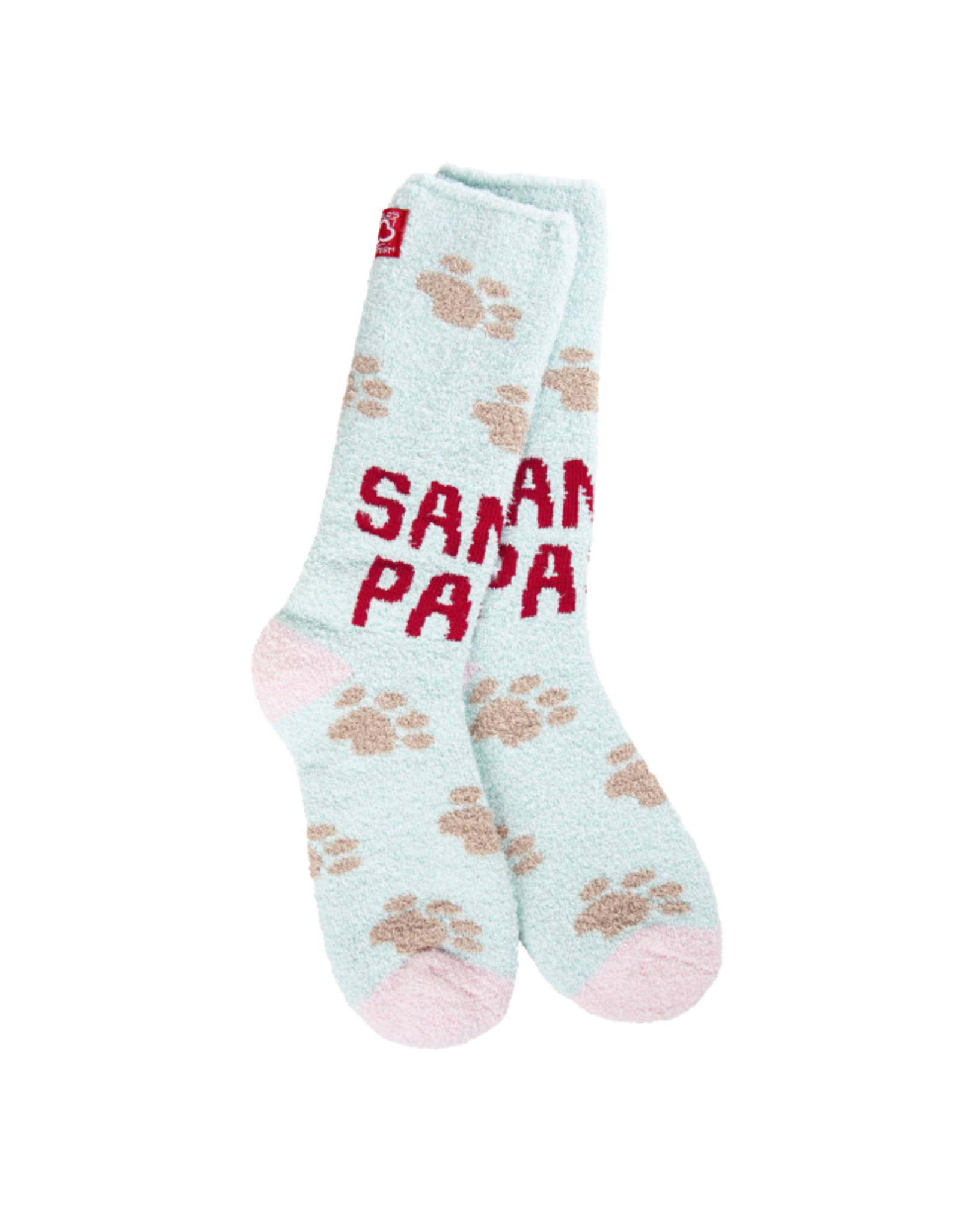 World's Softest Socks Holiday Christmas Cozy Crew Socks, Santa Paws