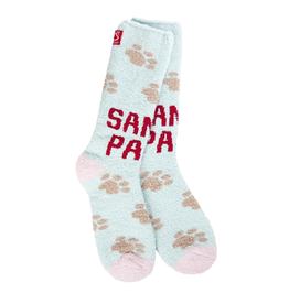 World's Softest Socks Holiday Christmas Cozy Crew Socks, Santa Paws