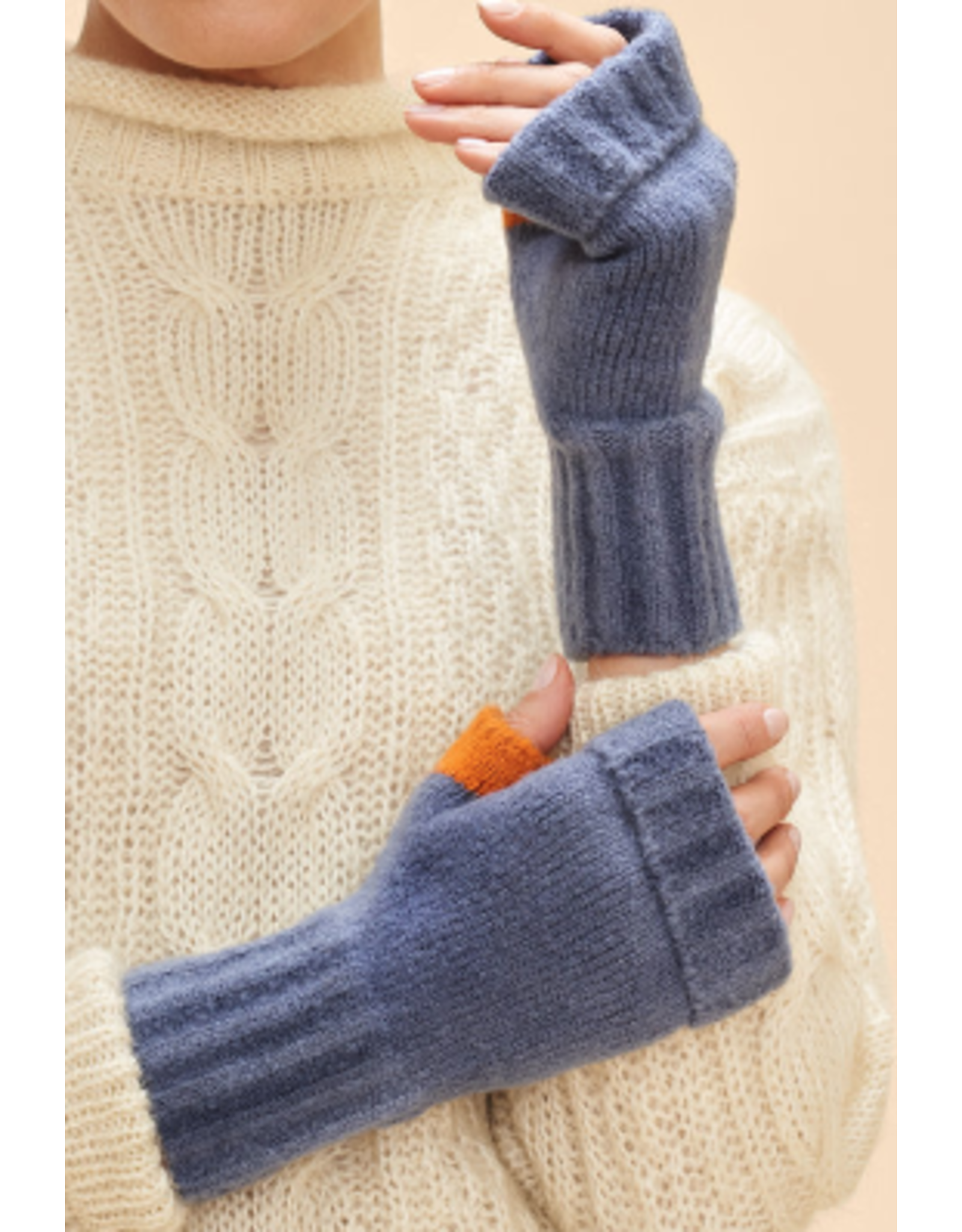 Cassia Wrist Warmers, denim