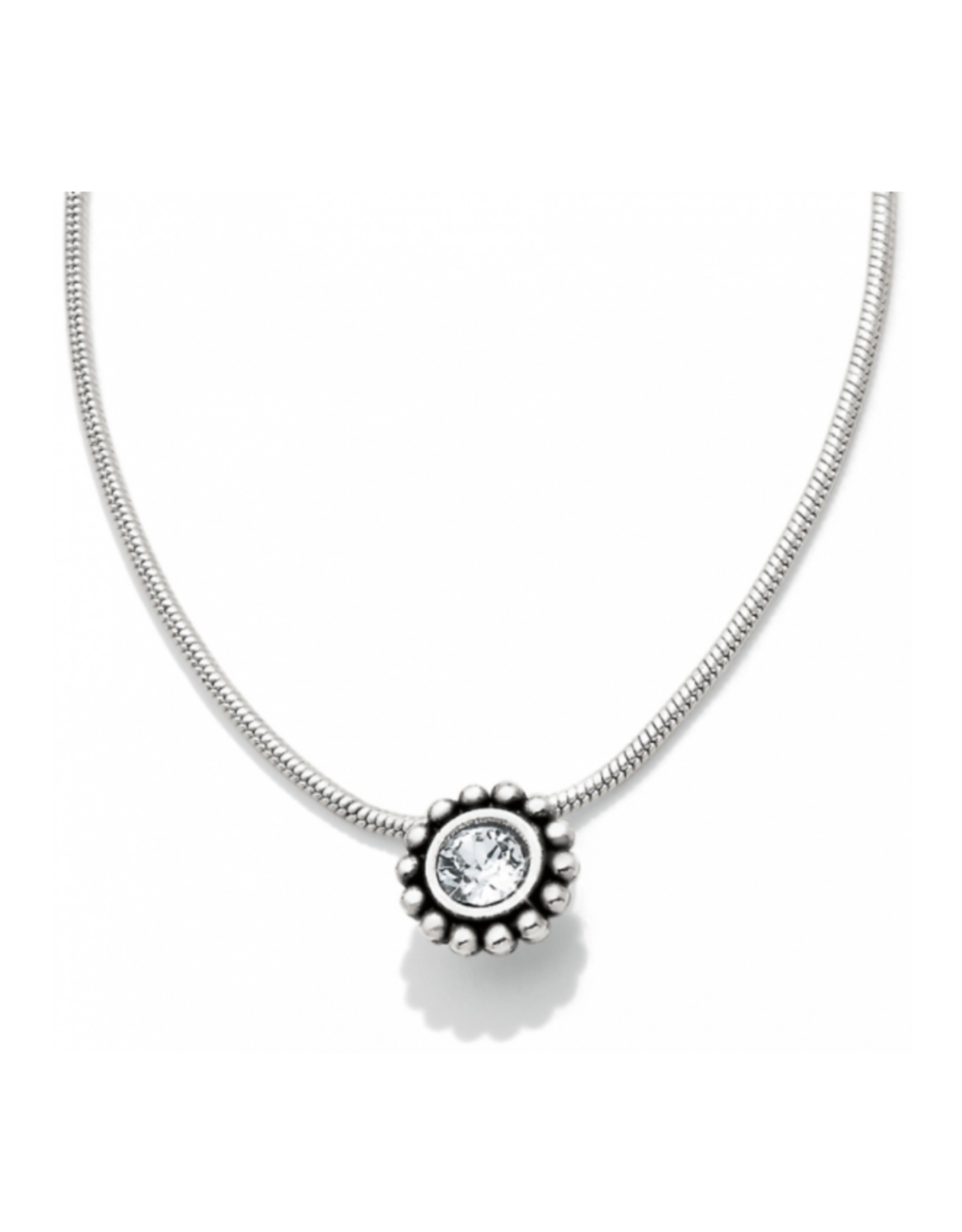 Brighton Silver & Stone Twinkle Round Petite Necklace