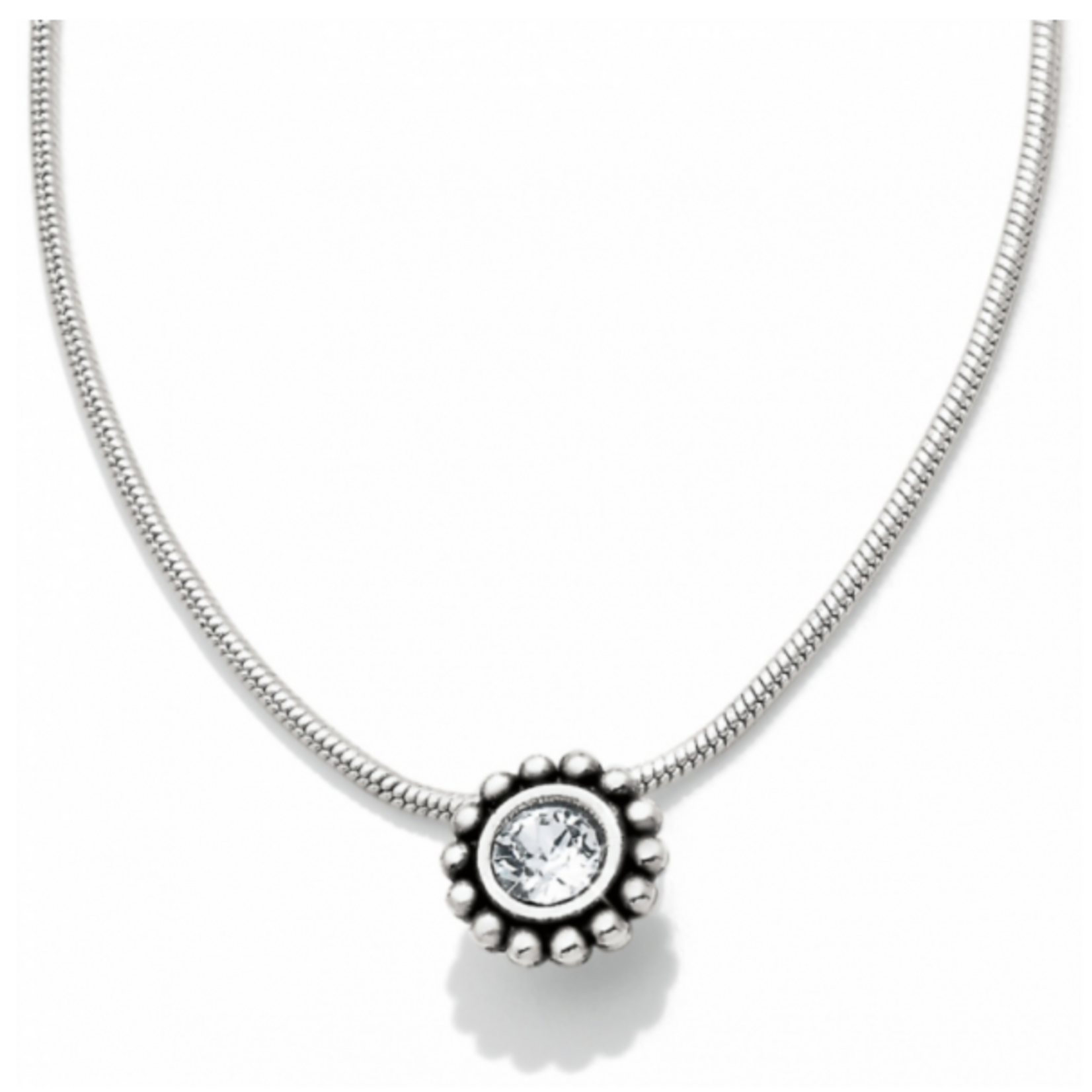 Brighton Brighton Silver & Stone Twinkle Round Petite Necklace