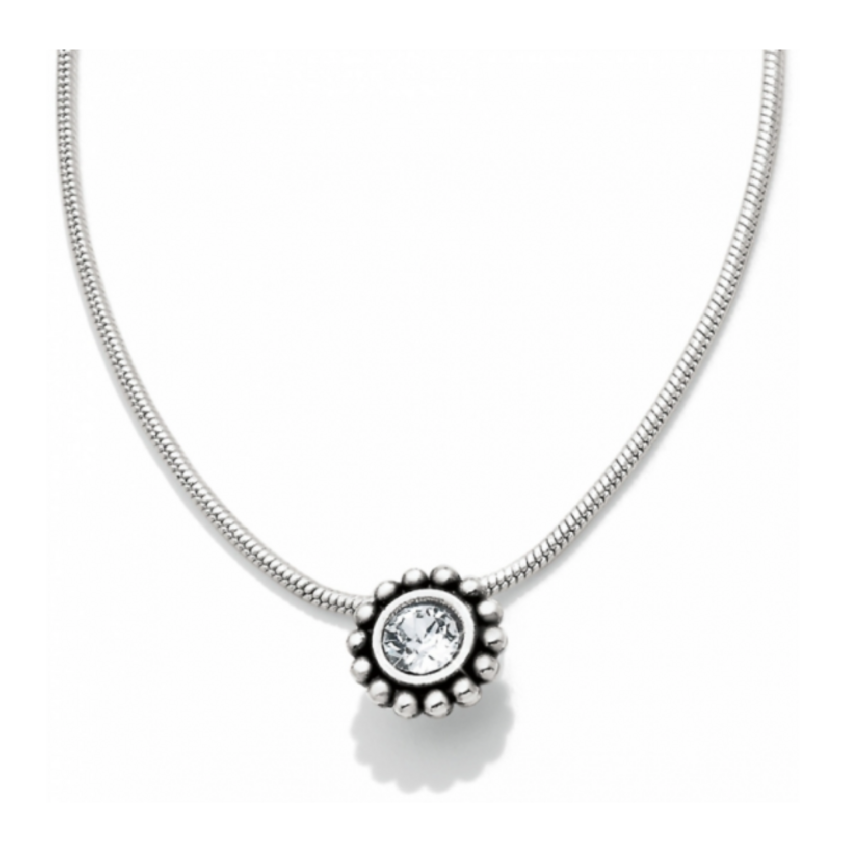 Brighton Silver & Stone Twinkle Round Petite Necklace