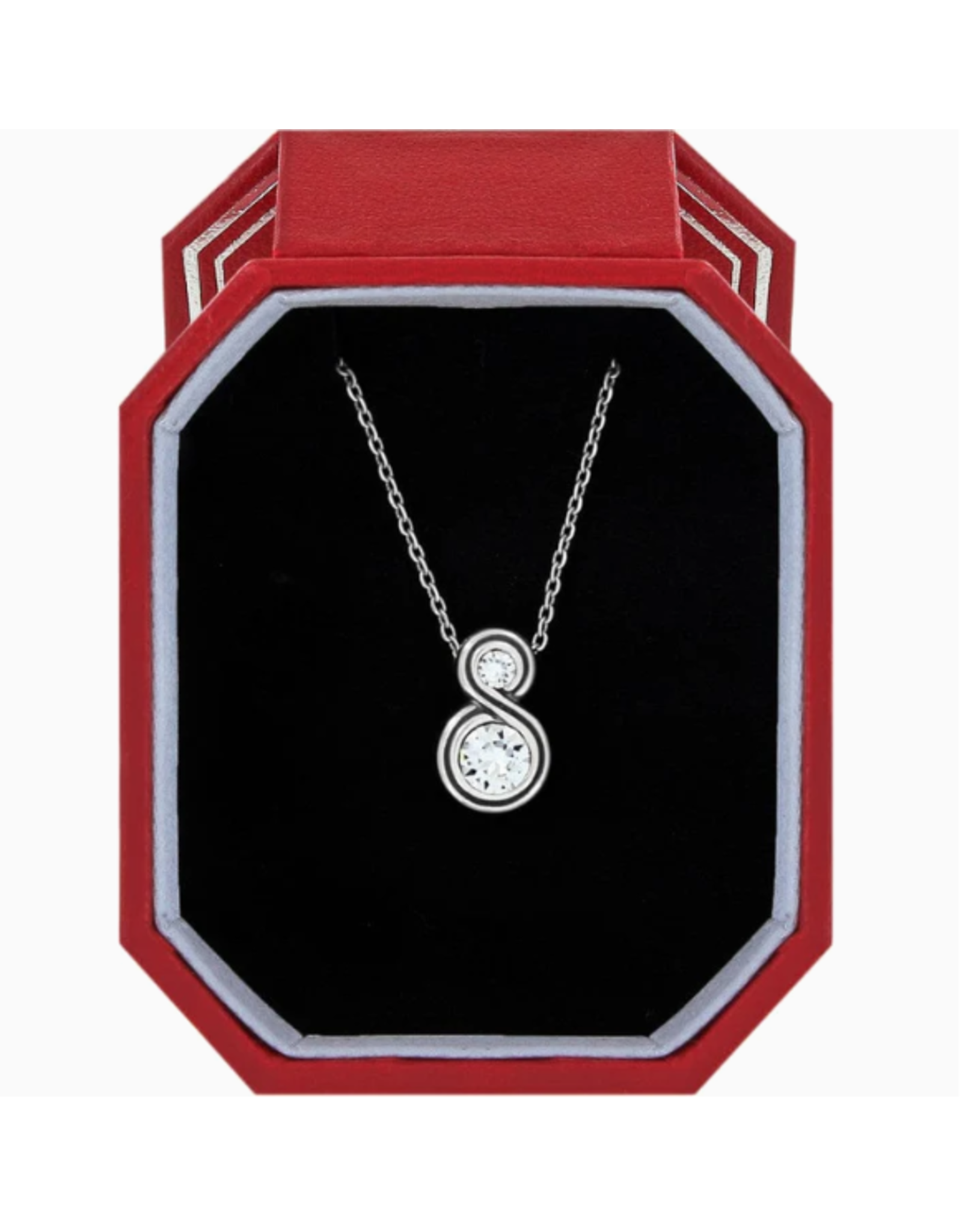 Brighton Infinity Sparkle Petite Necklace Gift Box, silver