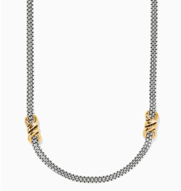 Brighton Interlok Twist Two Tone Double Chain Necklace