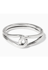 Brighton Interlok Curve Hinged Bangle, silver