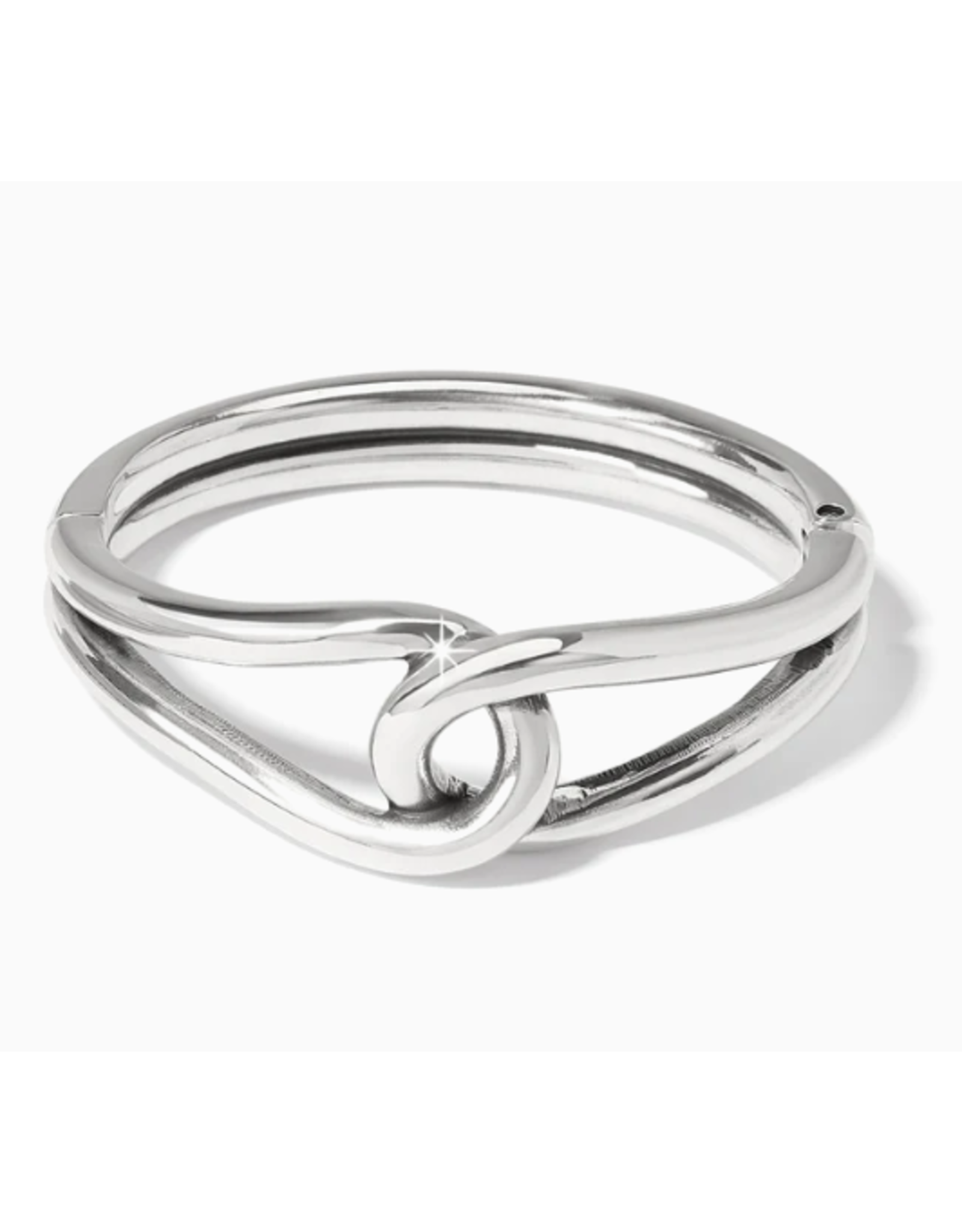 Brighton Interlok Curve Hinged Bangle, silver