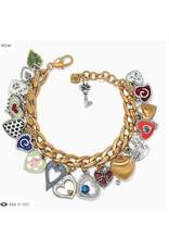 Brighton One Heart Color Charm Bracelet, gold