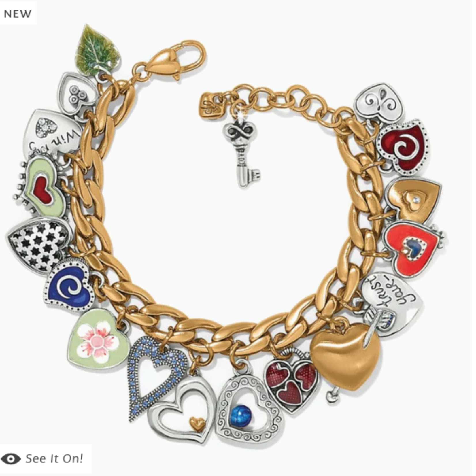 Brighton Brighton One Heart Color Charm Bracelet, gold