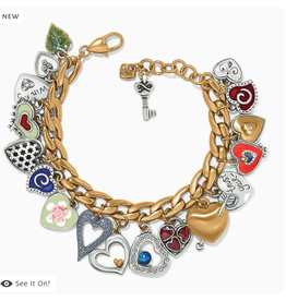 Brighton One Heart Color Charm Bracelet, gold
