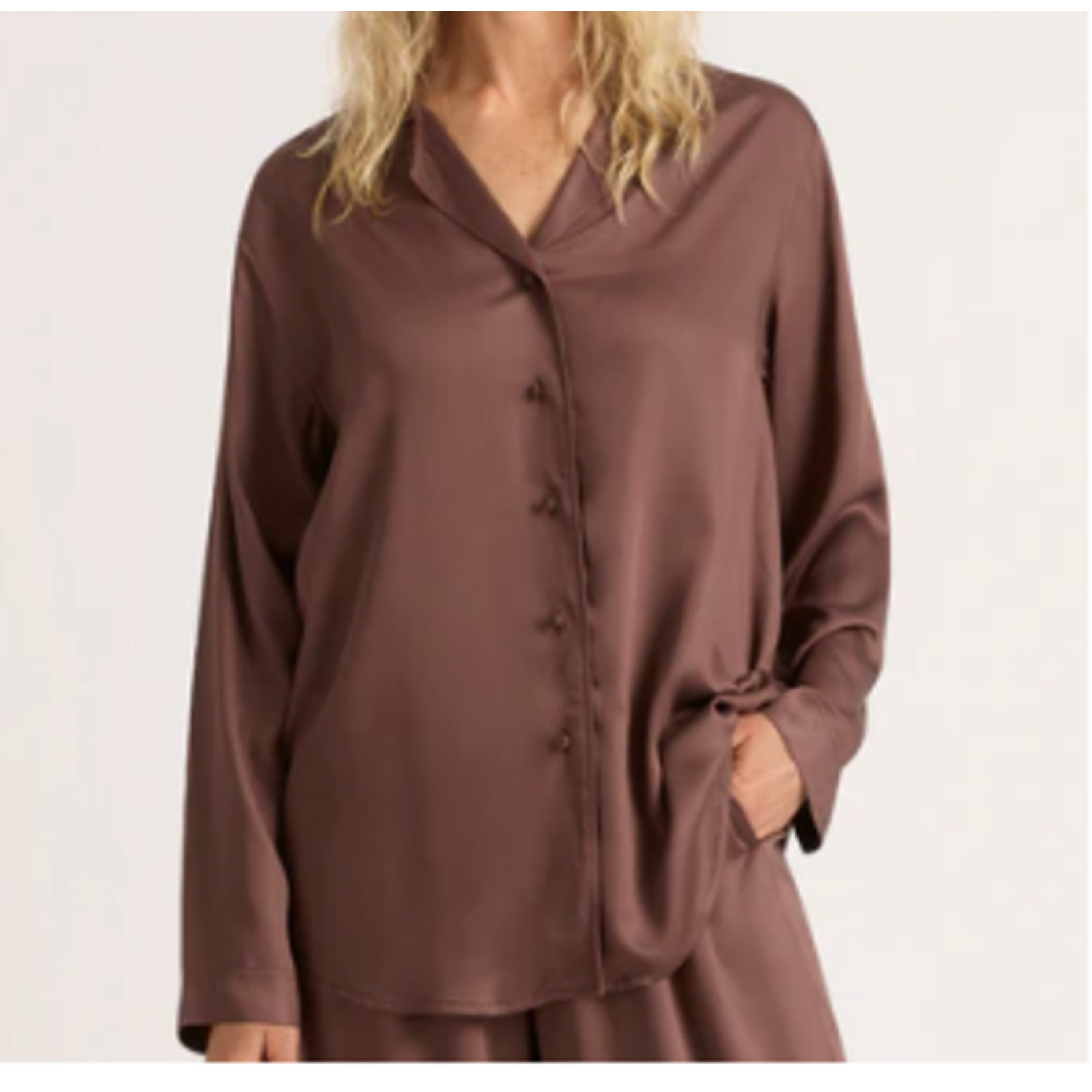 Boody Vegan Silk Long Sleeve Sleep Shirt,