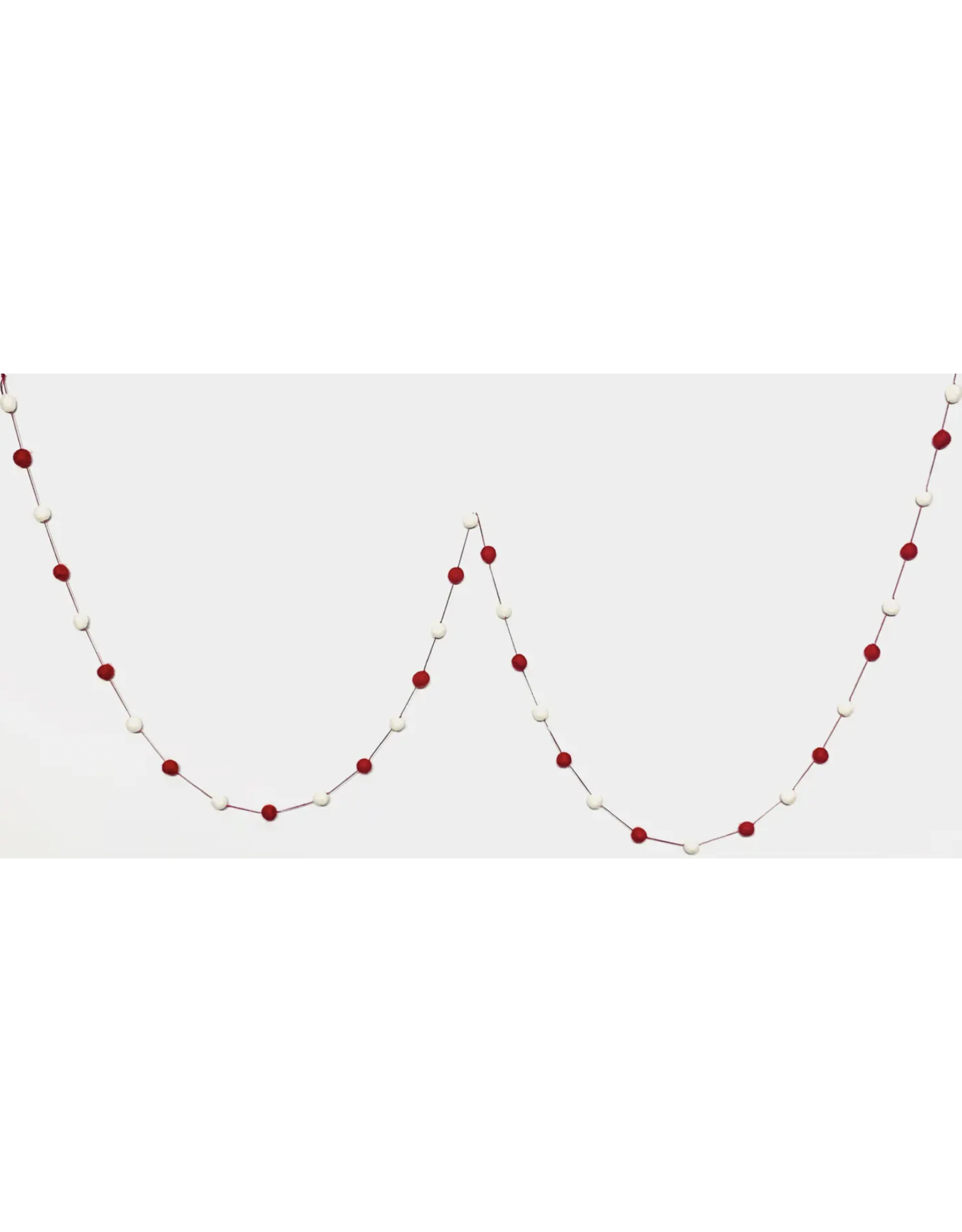 Pompom Garland, Red & White
